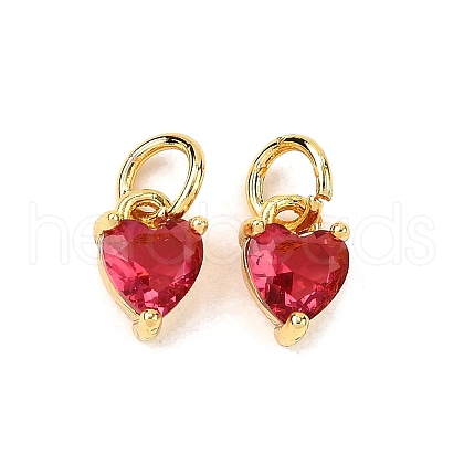 Brass Micro Pave Cubic Zirconia Charms KK-P192-08-G09-1