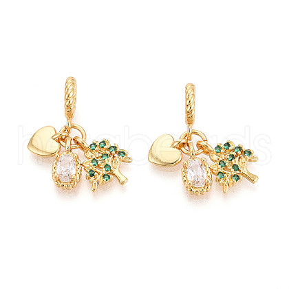 Brass Micro Pave Cubic Zirconia Pendants KK-N271-12G-1