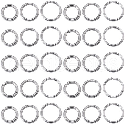 SOFPLATE 3000Pcs 3 Styles 304 Stainless Steel Open Jump Rings STAS-SP0001-68-1