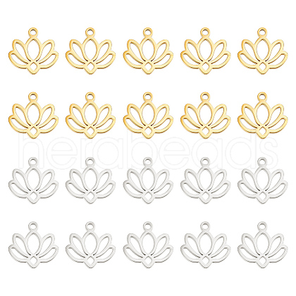 DELORIGIN 20Pcs 2 Colors 304 Stainless Steel Charms STAS-DR0001-06-1