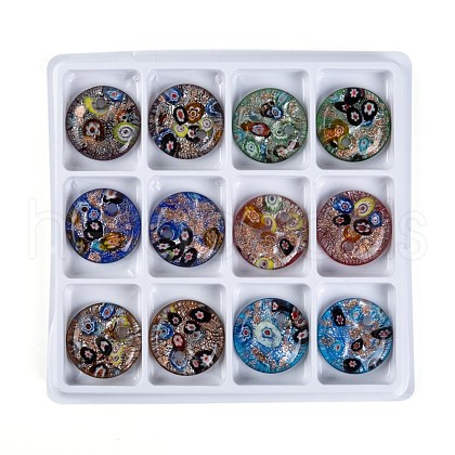 Handmade Silver Foil Lampwork Pendants FOIL-S116-2-B-1