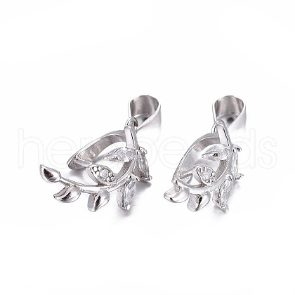 Anti-Tarnish Rhodium Plated 925 Sterling Silver Pendant Bails STER-L058-023P-1