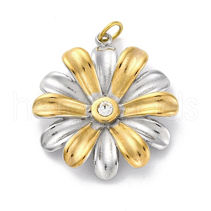 304 Stainless Steel Rhinestone Pendants STAS-E550-22G-1
