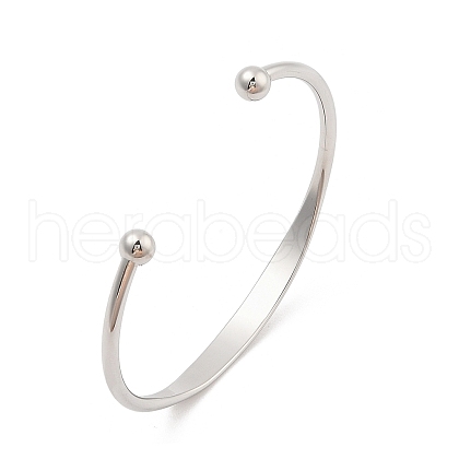 Ion Plating(IP) 304 Stainless Steel Cuff Bangles for Women BJEW-K252-06P-1