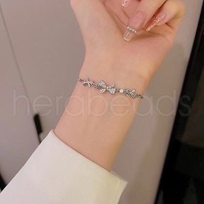 Alloy Micro Pave Clear Cubic Zirconia Slider Bracelets WG9EBEA-02-1