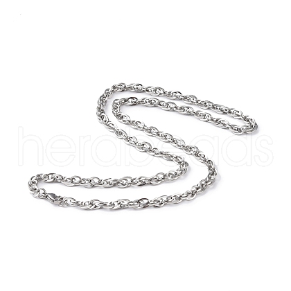 201 Stainless Steel Rope Chain Necklace for Men Women NJEW-I122-02P-1