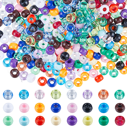 SUNNYCLUE 960Pcs 24 Colors Opaque Plastic Beads KY-SC0001-82-1