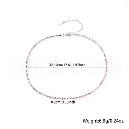 S925 Silver Micro-Inlaid Colorful Zircon Necklace Fashionable and Versatile MO5140-4-1