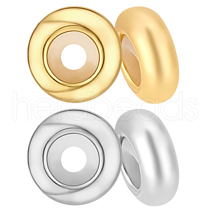   4Pcs 2 Colors Sterling Silver Spacer Beads STER-PH0001-64-1