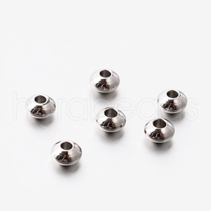 Tarnish Resistant Rondelle 201 Stainless Steel Spacer Beads STAS-E082-05-1
