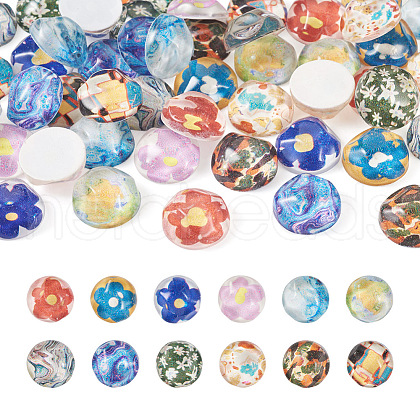 48Pcs 12 Styles Translucent Resin Cabochons RESI-TA0001-44-1