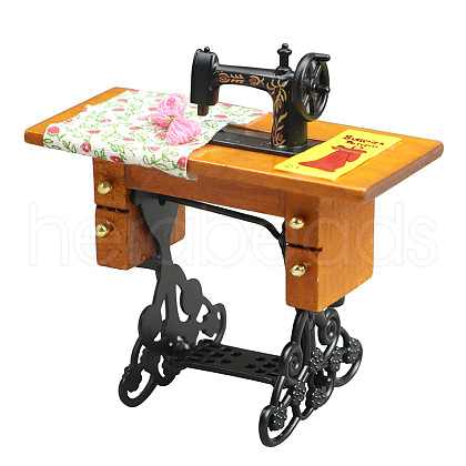 Retro Wood & Metal Mini Sewing Machine MIMO-PW0001-017A-1