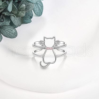 Cartoon Zinc Alloy Adjustable Cuff Rings for Women FS-WG343BF-01-1