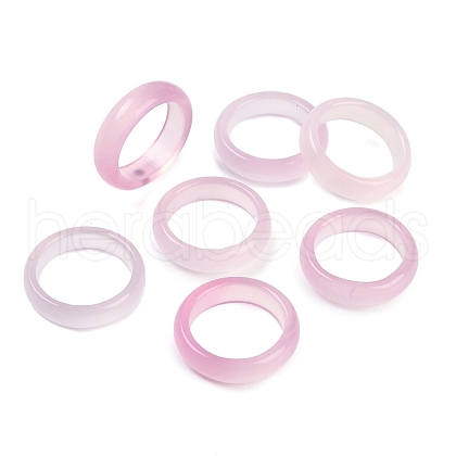 Dyed & Heated Natural Agate Finger Rings for Women RJEW-Z075-02E-1