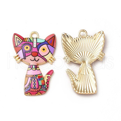 Alloy Enamel Pendants ENAM-M046-10G-I-1