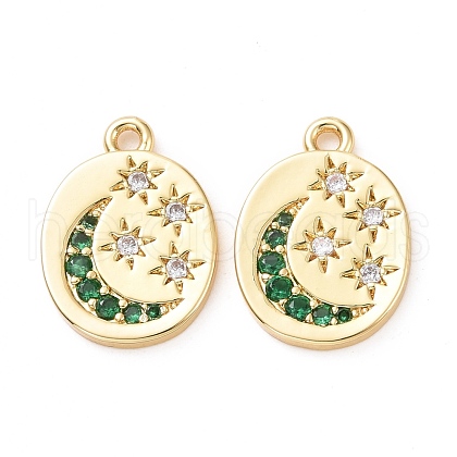 Eco-friendly Brass Micro Pave Cubic Zirconia Charms KK-D079-21G-1