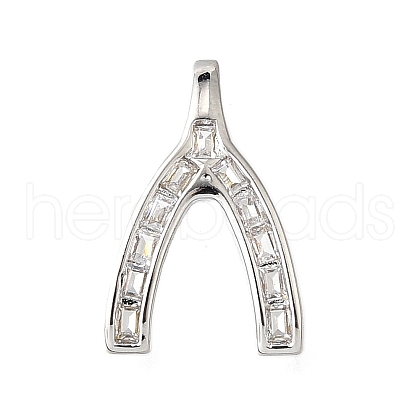 Brass Micro Pave Cubic Zirconia Pendants KK-V007-13P-1