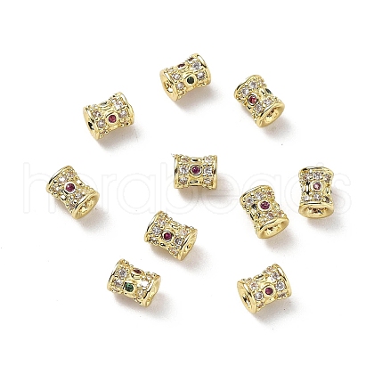 Brass Micro Pave Cubic Zirconia Beads KK-Z114-18G-1
