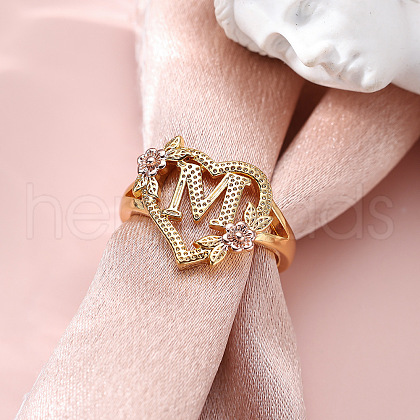Heart with Flower Hollow Out Brass Finger Rings FS-WG99C3E-46-1