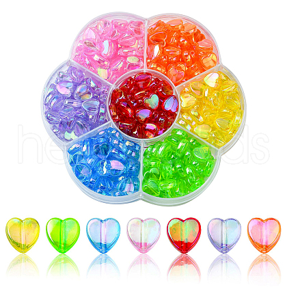 280Pcs 7 Colors Eco-Friendly Transparent Acrylic Beads TACR-CJ0001-58-1