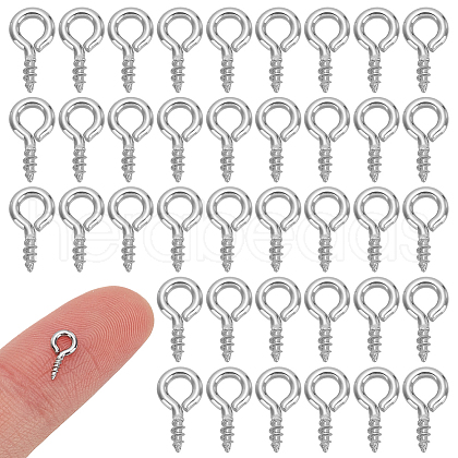 200Pcs 304 Stainless Steel Screw Eye Pin Peg Bails STAS-LP0001-19-1