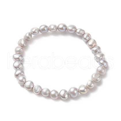 Mother's Day Jewellery Natural Pearl Beaded Stretch Bracelets for Women BJEW-JB09136-1