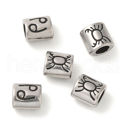 Oval with Constellation 304 Stainless Steel Beads STAS-E215-05AS-04-1