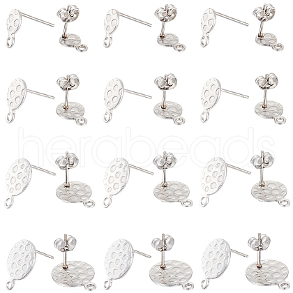 SUNNYCLUE 48Pcs 4 Style 304 Stainless Steel Stud Earring Findings STAS-SC0007-31-1