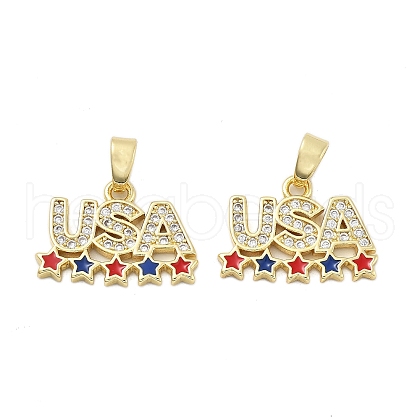 Brass Micro Pave Cubic Zirconia Pendants KK-H206-13G-1