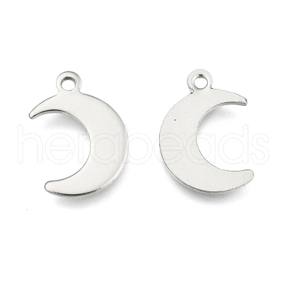 Crescent Moon Stainless Steel Charms Pendants STAS-Q168-06-1