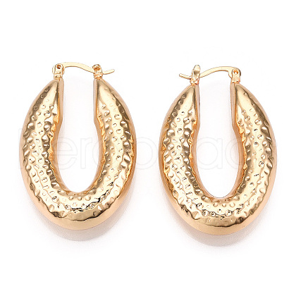 Brass Hoop Earrings EJEW-H301-07G-1