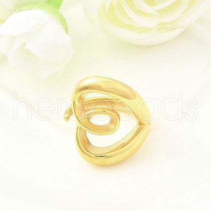304 Stainless Steel Cuff Rings RJEW-D320-07G-1