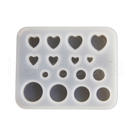 Heart & Round Shape DIY Ear Gauges Flesh Tunnels Plugs Silicone Mold PW-WG64161-02-1