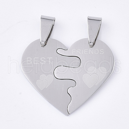 Non-Tarnish 201 Stainless Steel Split Pendants STAS-T048-10-1