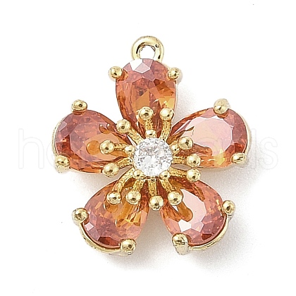 Brass Micro Pave Cubic Zirconia Pendants KK-S514-02E-G-1