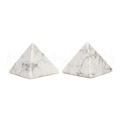 Natural Howlite Orgonite Pyramid Display Decorations G-C186-07F-1