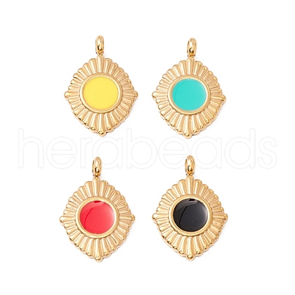 PVD Vacuum Plating 304 Stainless Steel Enamel Pendants STAS-G255-08G-1