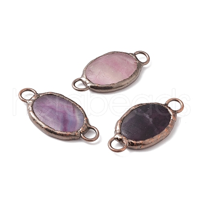 Natural Fluorite Connector Charms G-I324-11R-1