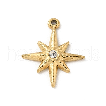 304 Stainless Steel Rhinestone Pendants STAS-I322-33G-01-1