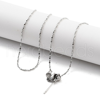 Ion Plating(IP) Adjustable 304 Stainless Steel Serpentine Chain Necklaces NJEW-K270-04P-1