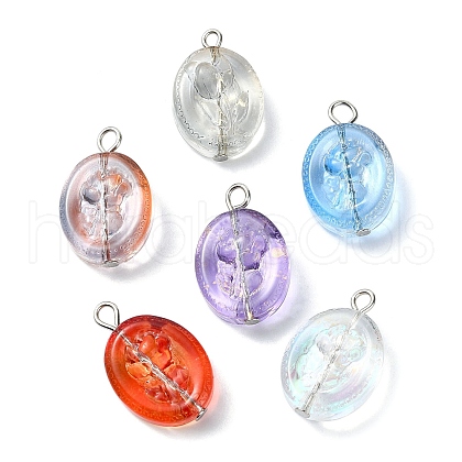 Transparent Glass Pendants PALLOY-JF02471-1