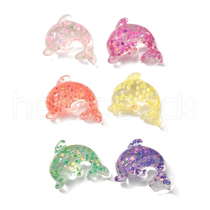 Transparent Marine Organism Resin Cabochons RESI-H035-05D-1