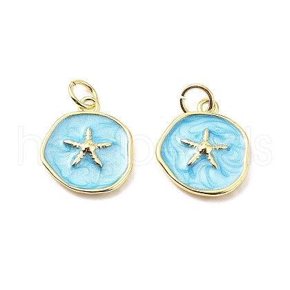 Brass Enamel Charms KK-L237-022G-02-1