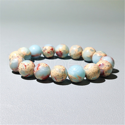Synthetic Shoushan Stone Beaded Stretch Bracelets WGEA678-04-1
