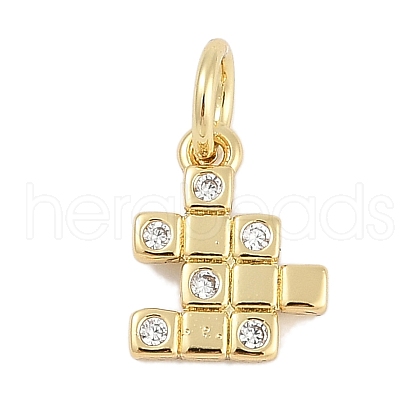 Brass Micro Pave Cubic Zirconia Pendants KK-Q028-38G-1