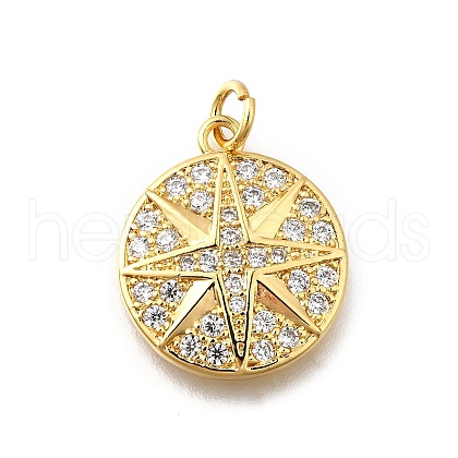 Brass Micro Pave Clear Cubic Zirconia Pendants KK-F899-11G-1