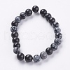 Natural Snowflake Obsidian Beads Strands X-G-G515-8mm-01-2