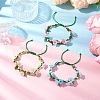 3Pcs 3 Colors Flower Natural Hemimorphite % Carnelian & Synthetic Citrine Beads Braided Bracelets for Women BJEW-TA00625-1