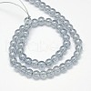 Electroplate Crystal Glass Round Beads Strands EGLA-F037-6mm-A05-3