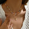 Bohemian Style Daisy Alloy Enamel Pendant Necklaces FS-WG10B31-01-1
